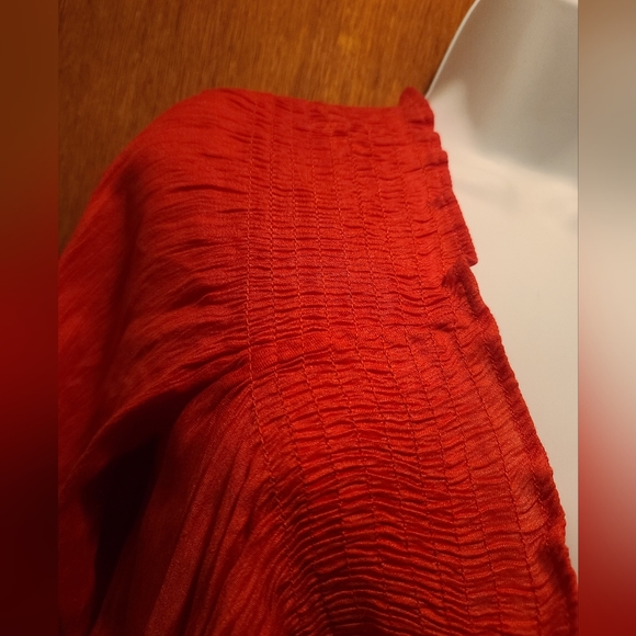 Zara 🔥 fire red/orange Off the shoulder top szM - Picture 5 of 9